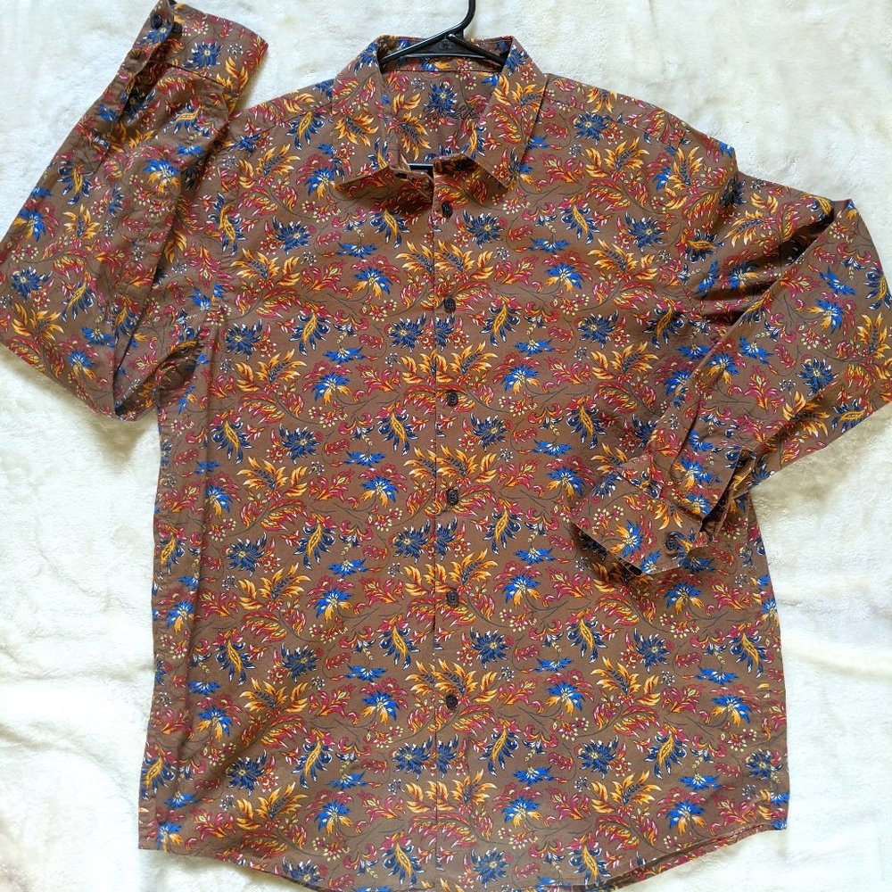 TASSO ELBA Men's Casual Dress Shirt Floral
